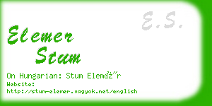 elemer stum business card